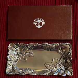 New Arthur Court Silver Botanical Tray
